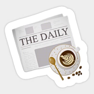 Morning Bliss: Newspaper & Coffee Delight Sticker